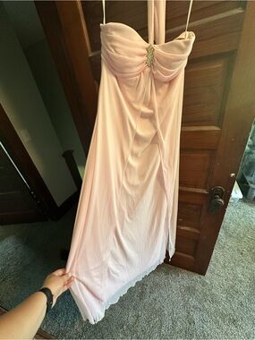 Elegant Pink Spaghetti-Strap Dress